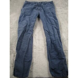 Mexx Pants WOmens 38x34 Blue Linen Blend Casual‎ Pockets Drawstring